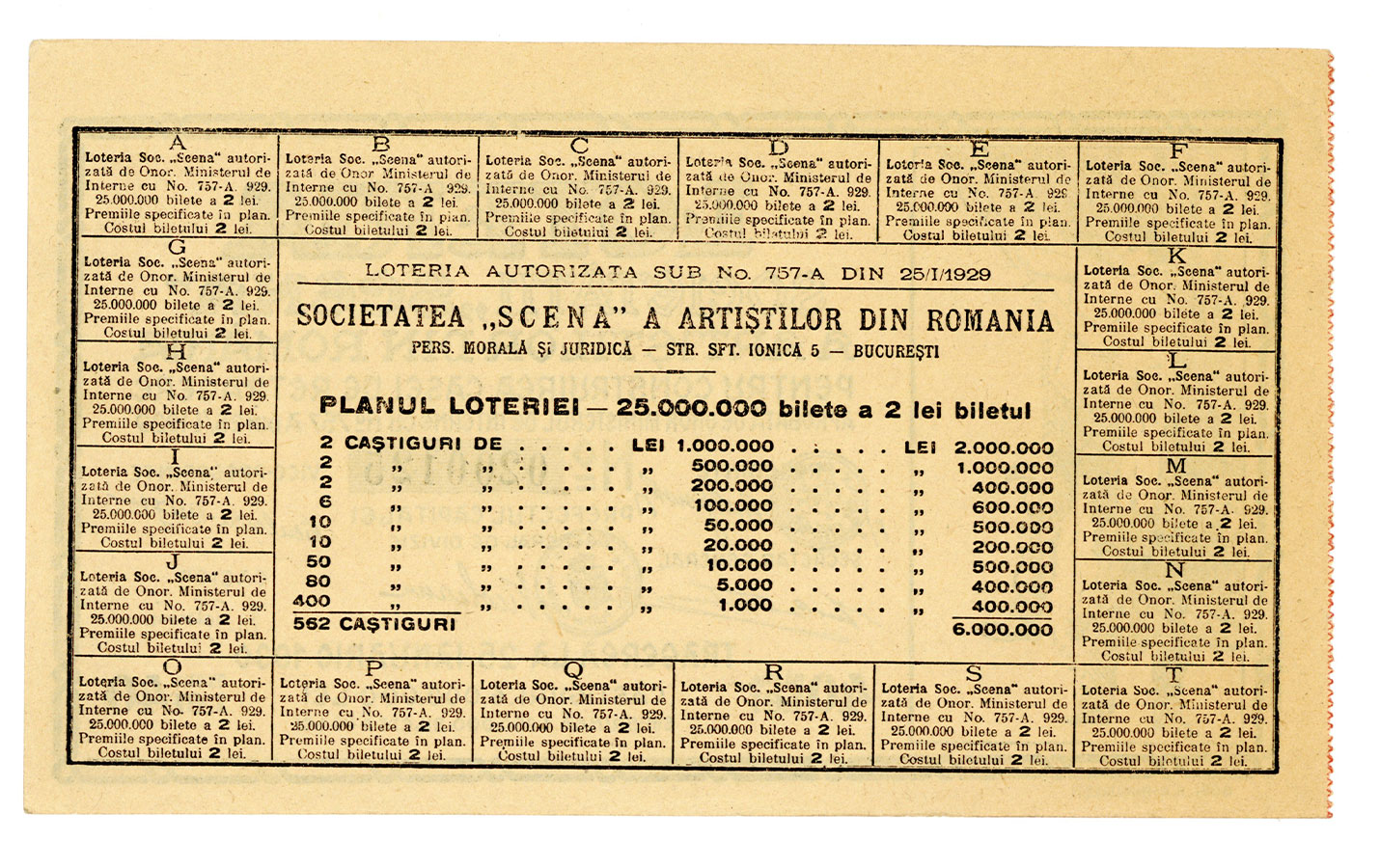 Loteria Societății "Scena" a Artiștilor din România
