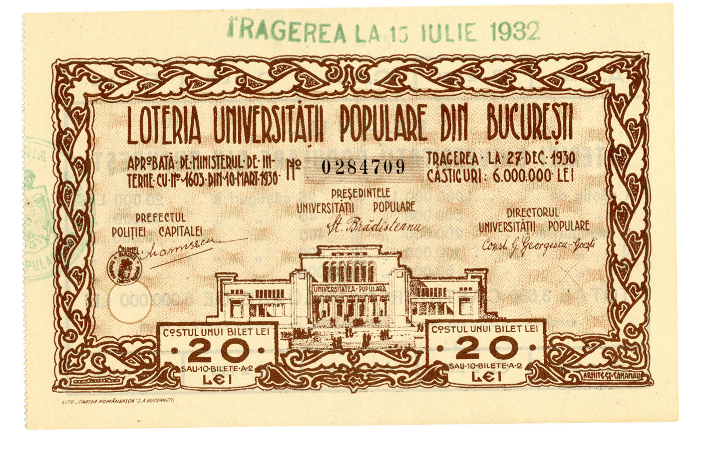 Loteria Universității Populare din București