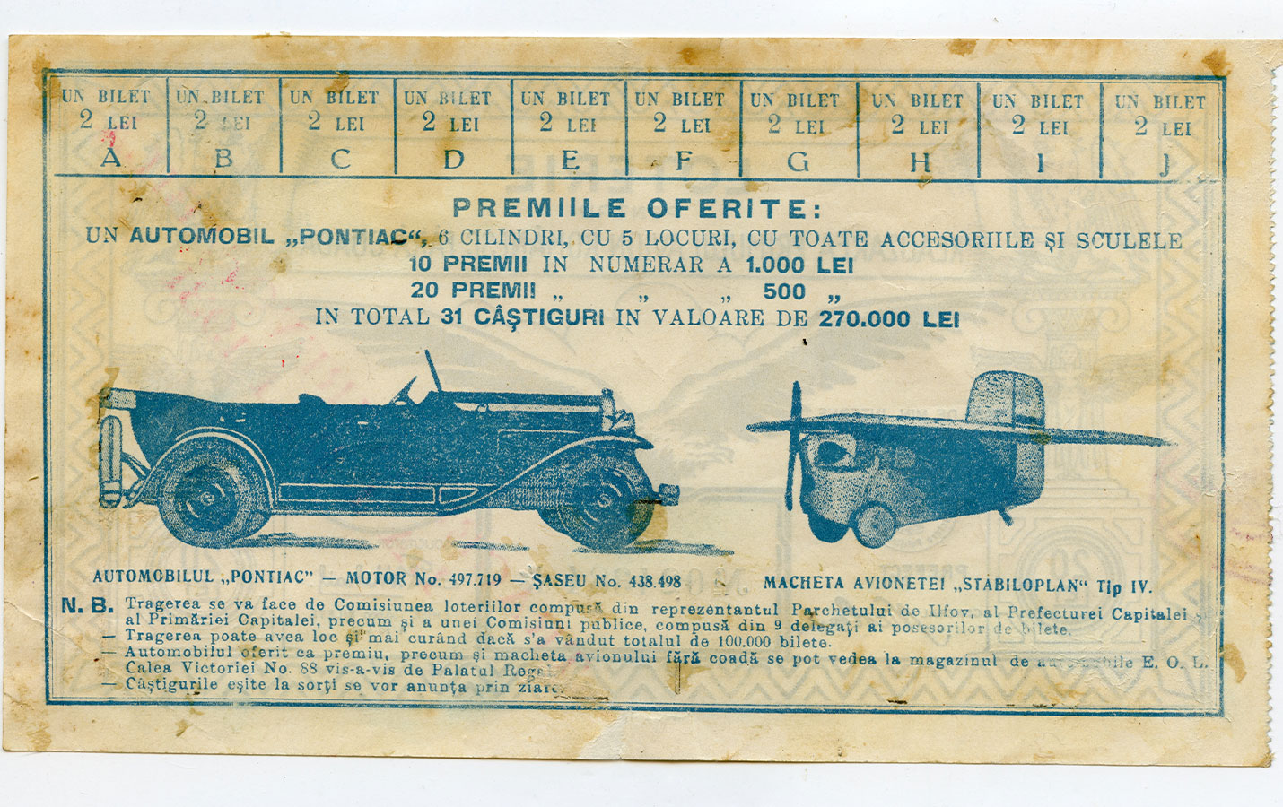 Loterie pentru realizarea Primului Avion Românesc, fără coadă