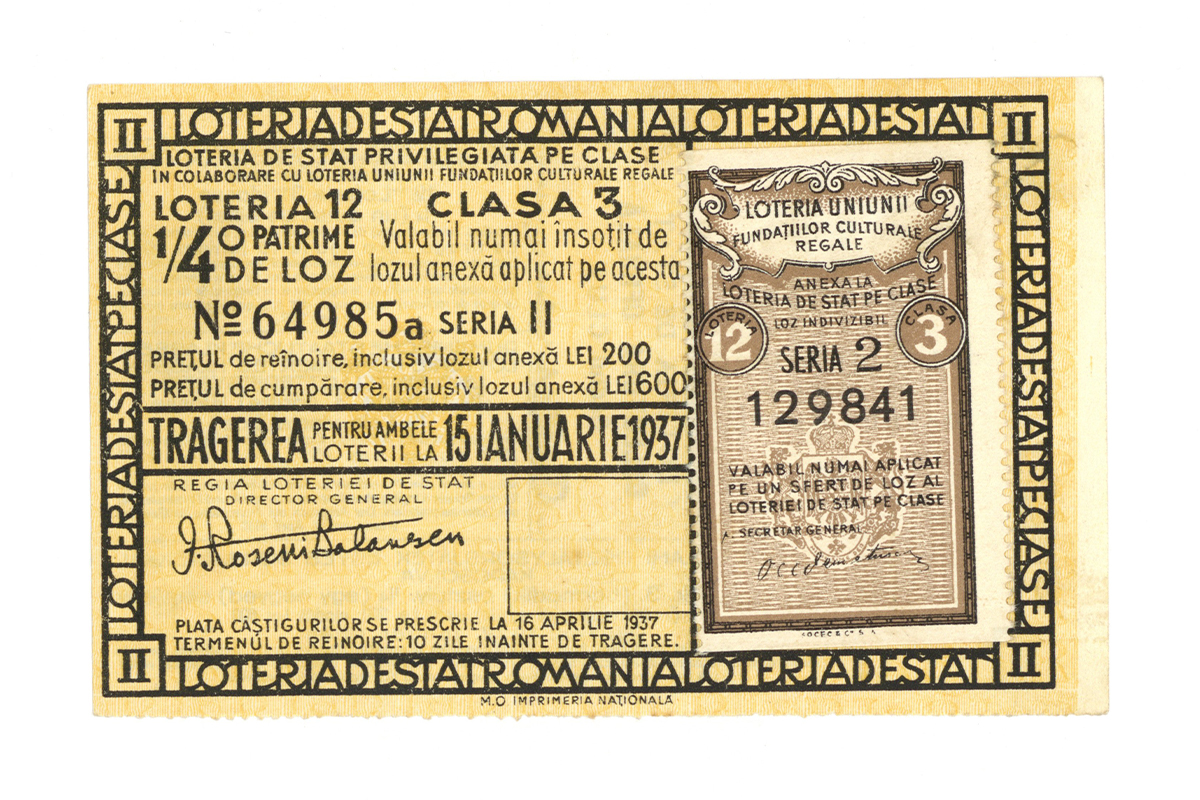 Loteria de stat privileghiată pe clase - Loteria 12, clasa 3, ¼ de loz