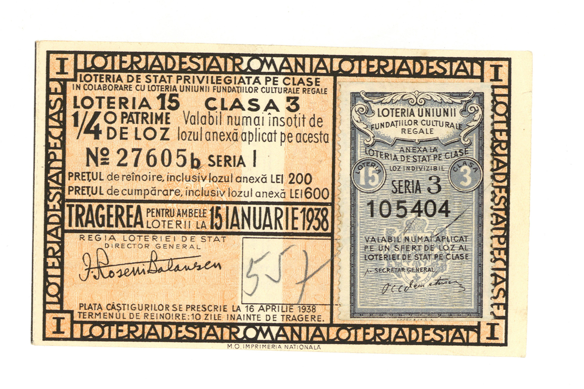 Loteria de stat privileghiată pe clase - Loteria 15, clasa 3, ¼ de loz