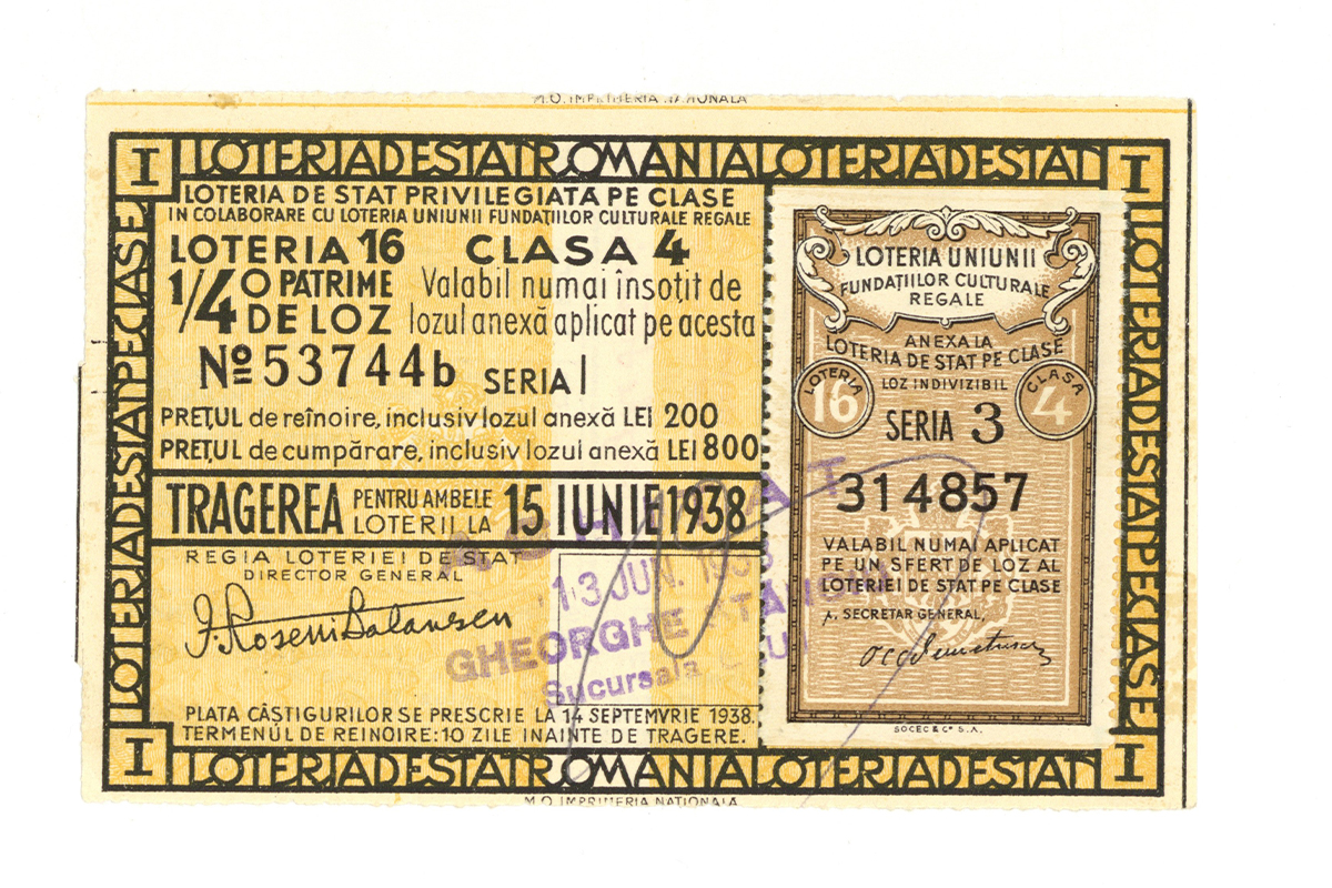 Loteria de stat privileghiată pe clase - Loteria 16, clasa 4, ¼ de loz