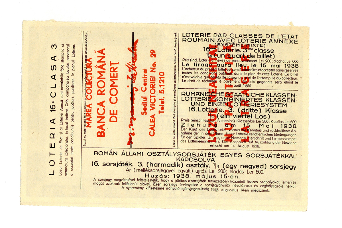 Loteria de stat privileghiată pe clase - Loteria 16, clasa 3, ¼ de loz