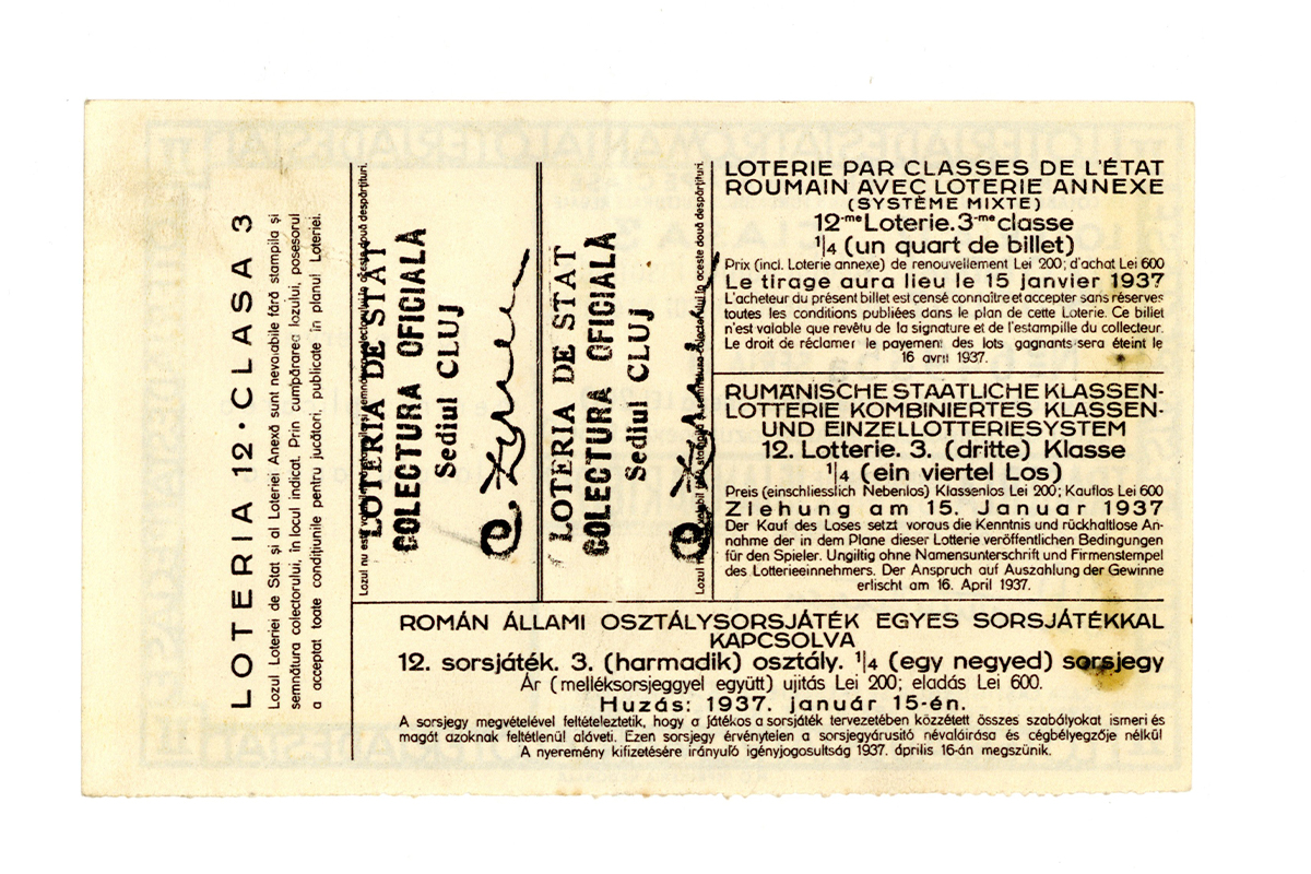 Loteria de stat privileghiată pe clase - Loteria 12, clasa 3, ¼ de loz